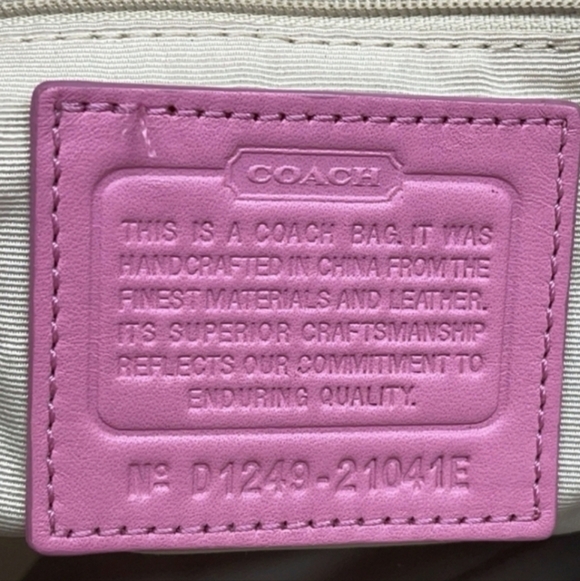 Coach Signature Jacquard Hobo Shoulder Bag Crossbody # 21041E ( Pink ) - Picture 16 of 16